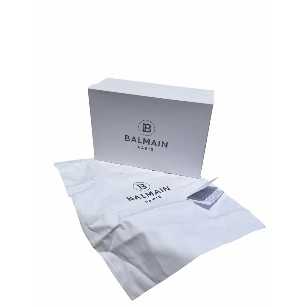 Balmain Paris B-Court White Leather Platform Sneakers EU 40 US 10 NIB
